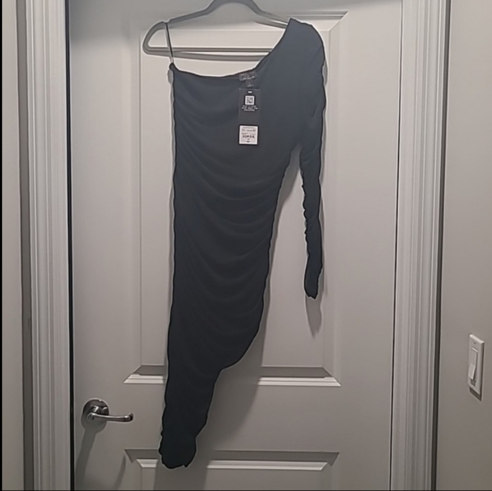 BOLD elements Black One-Shoulder Midi Bodycon Dress - Picture 4 of 5